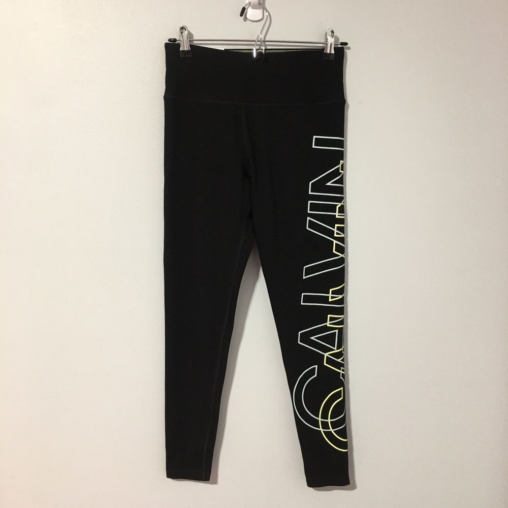 NEW Calvin Klein Performance Black High Waist Tight Logo all over Size S